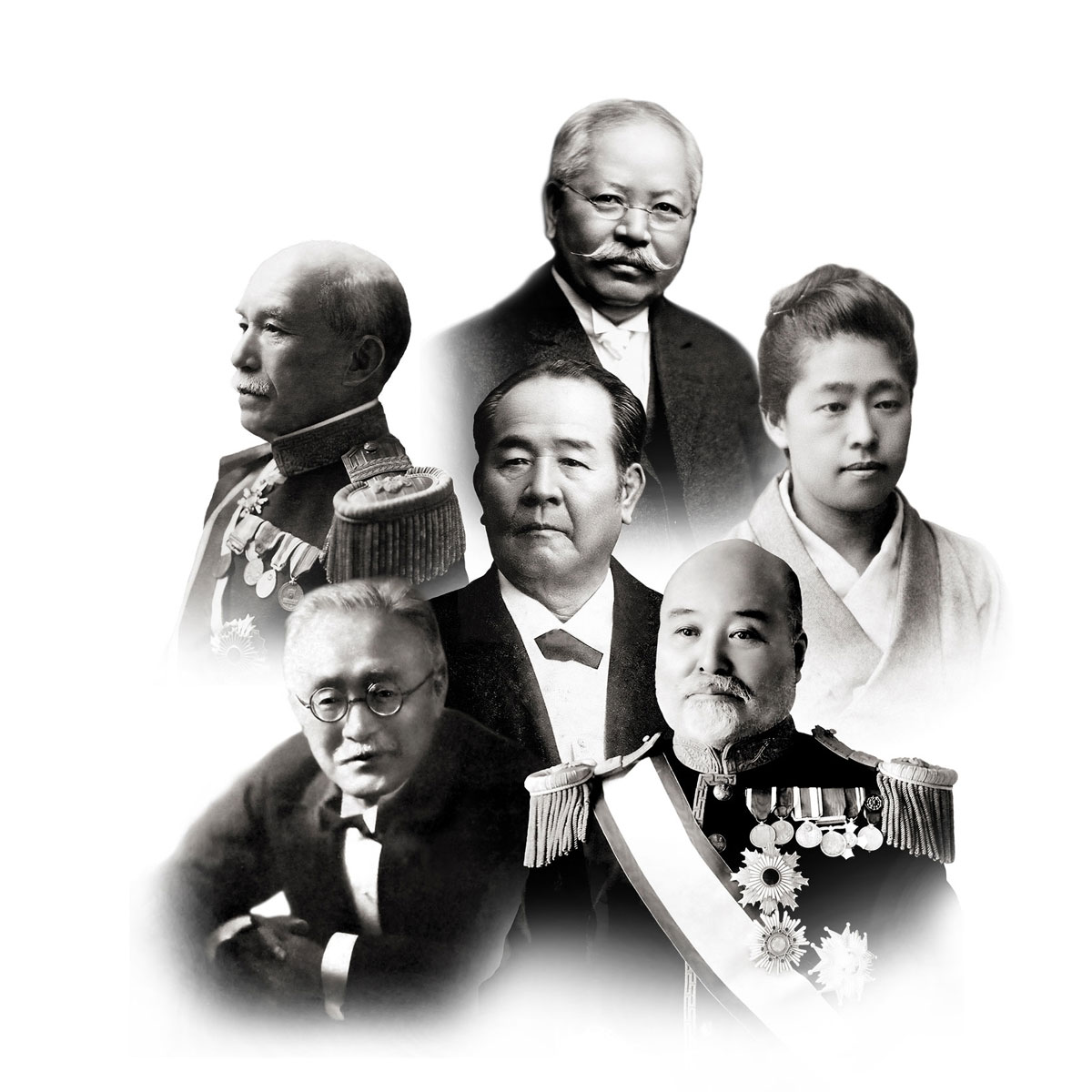 渋沢栄一、津田梅子、新渡戸稲造、高橋是清、金子堅太郎、高峰譲吉